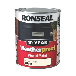 Ronseal Exterior Wood Paint Country Cotton Gloss - 750ml